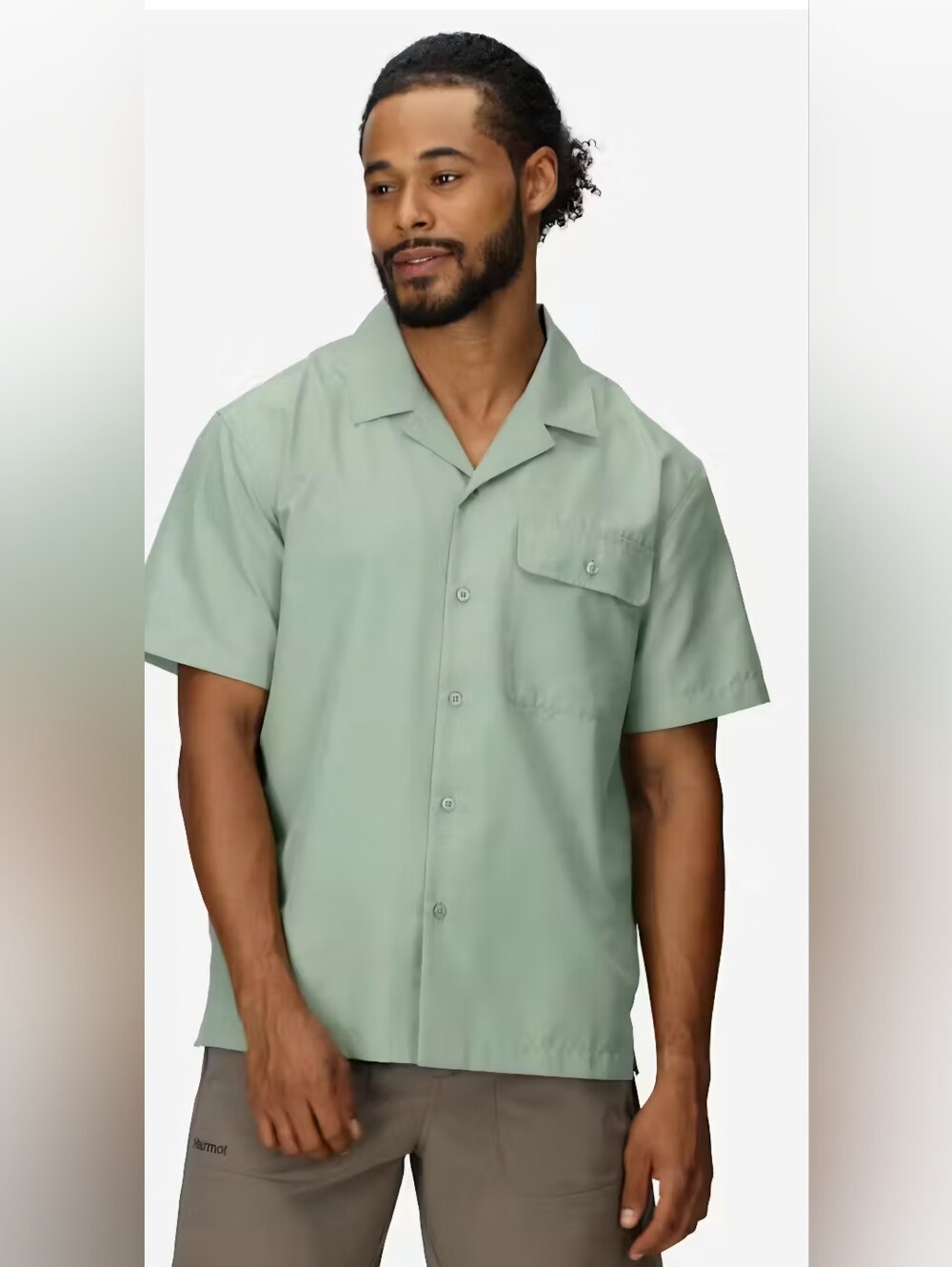 Marmot Men's Light Green AiExchamge Short Sleeve Button Shirt